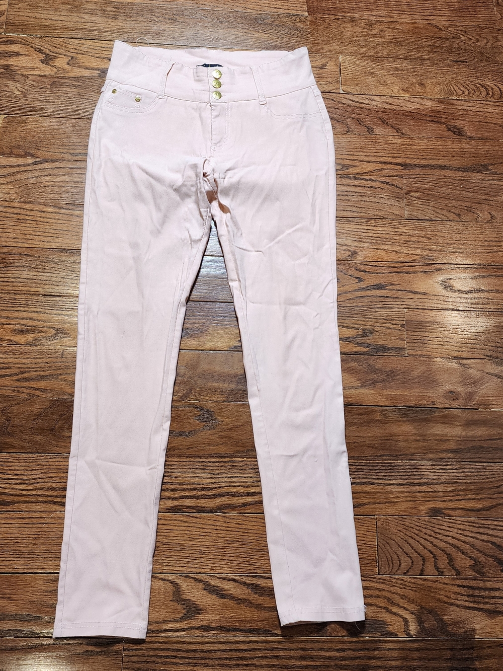 Baby Phat High Rise Triple Button Skinny Pants Juniors Sz 13 Pink Y2K Aesthetic